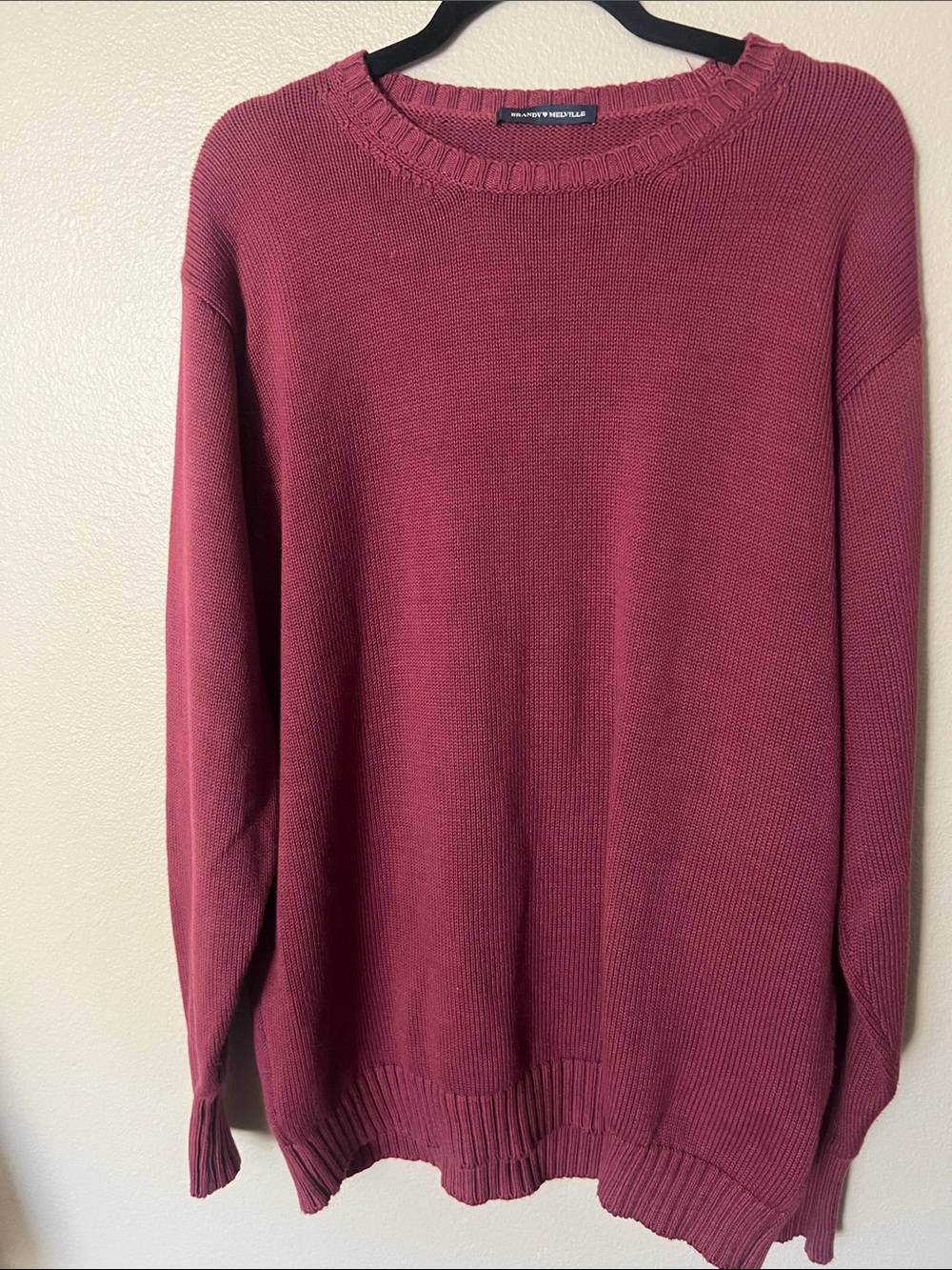 All Cotton unisex Maroon Brandy Melville crewneck sweater  made in Italy EU